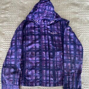 BENCH Purple/Pink Light Rain/Windbreaker 100% Cotton Jacket with Pockets Sz XL